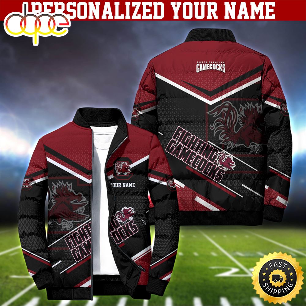 NCAA South Carolina Gamecocks Puffer Jacket Personalized Your Name