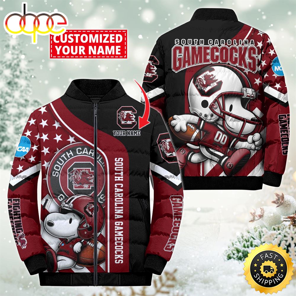 NCAA South Carolina Gamecocks Snoopy Puffer Jacket Custom