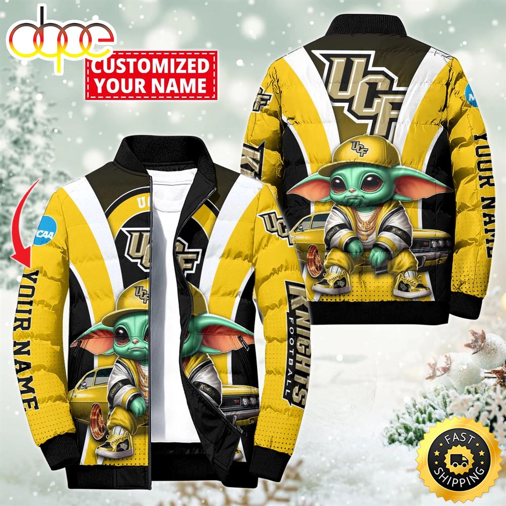 NCAA UCF Knights Sport Baby Yoda Puffer Jacket For Fans
