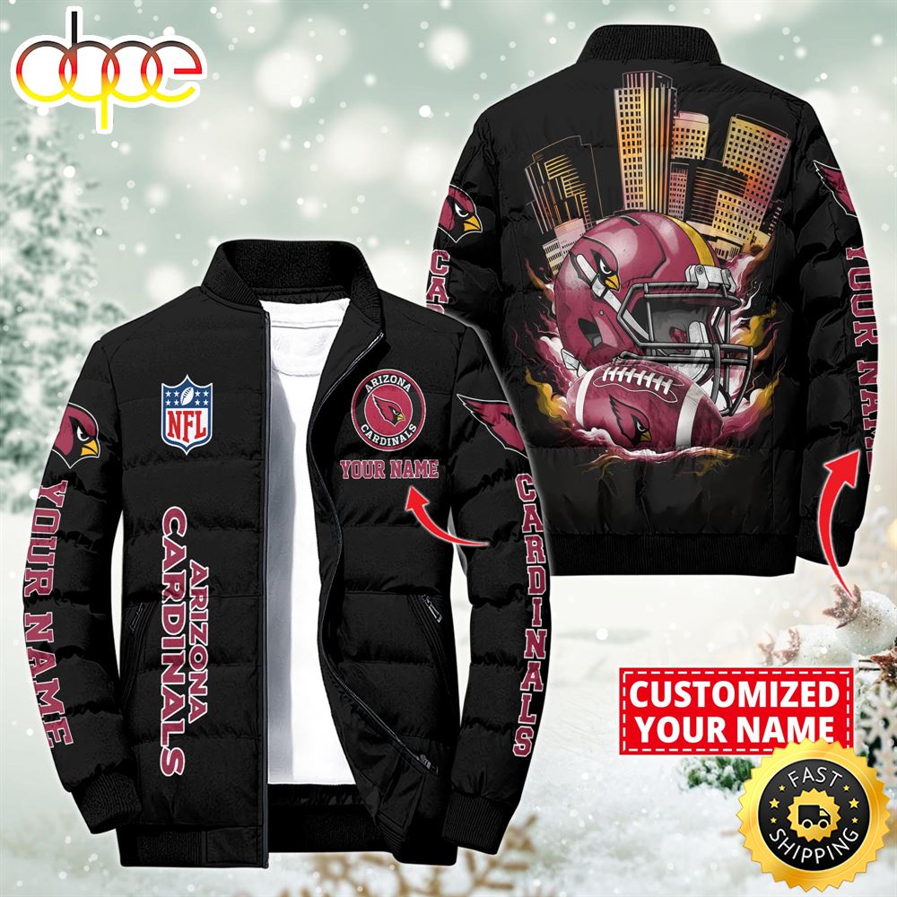 NFL Arizona Cardinals City Puffer Jacket Custom Name