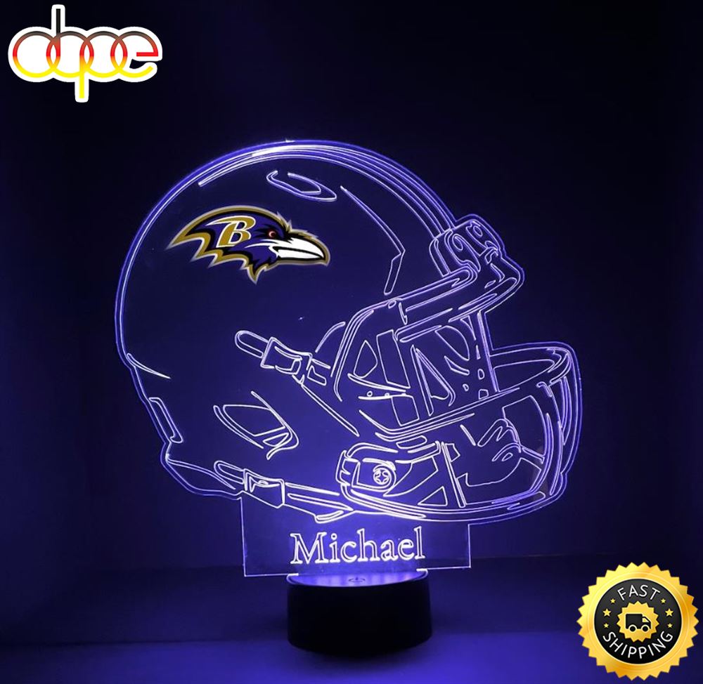 NFL Baltimore Ravens Light Up Modern Helmet Nfl Football Led Sports Fan Lamp