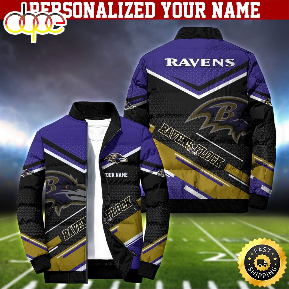NFL Baltimore Ravens Puffer Jacket Personalized Your Name