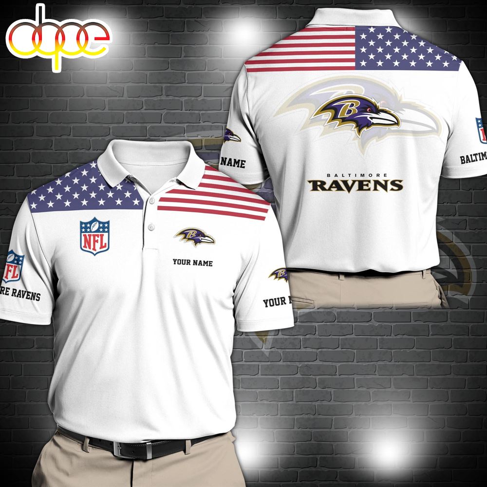 NFL Baltimore Ravens Sport Polo Shirt Custom Your Name