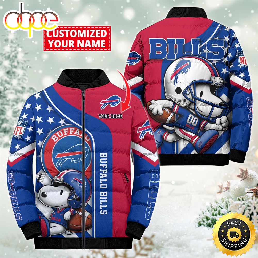 NFL Buffalo Bills Snoopy Puffer Jacket Custom