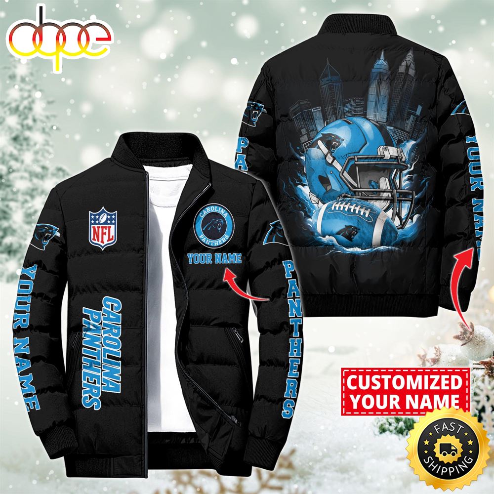 NFL Carolina Panthers City Puffer Jacket Custom Name