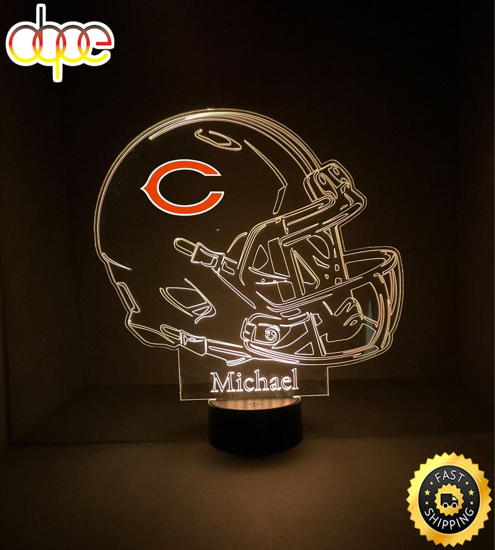 NFL Chicago Bears Light Up Modern Helmet Nfl Football Led Sports Fan Lamp