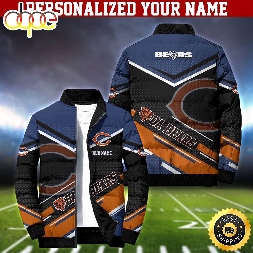 NFL Chicago Bears Puffer Jacket Personalized Your Name