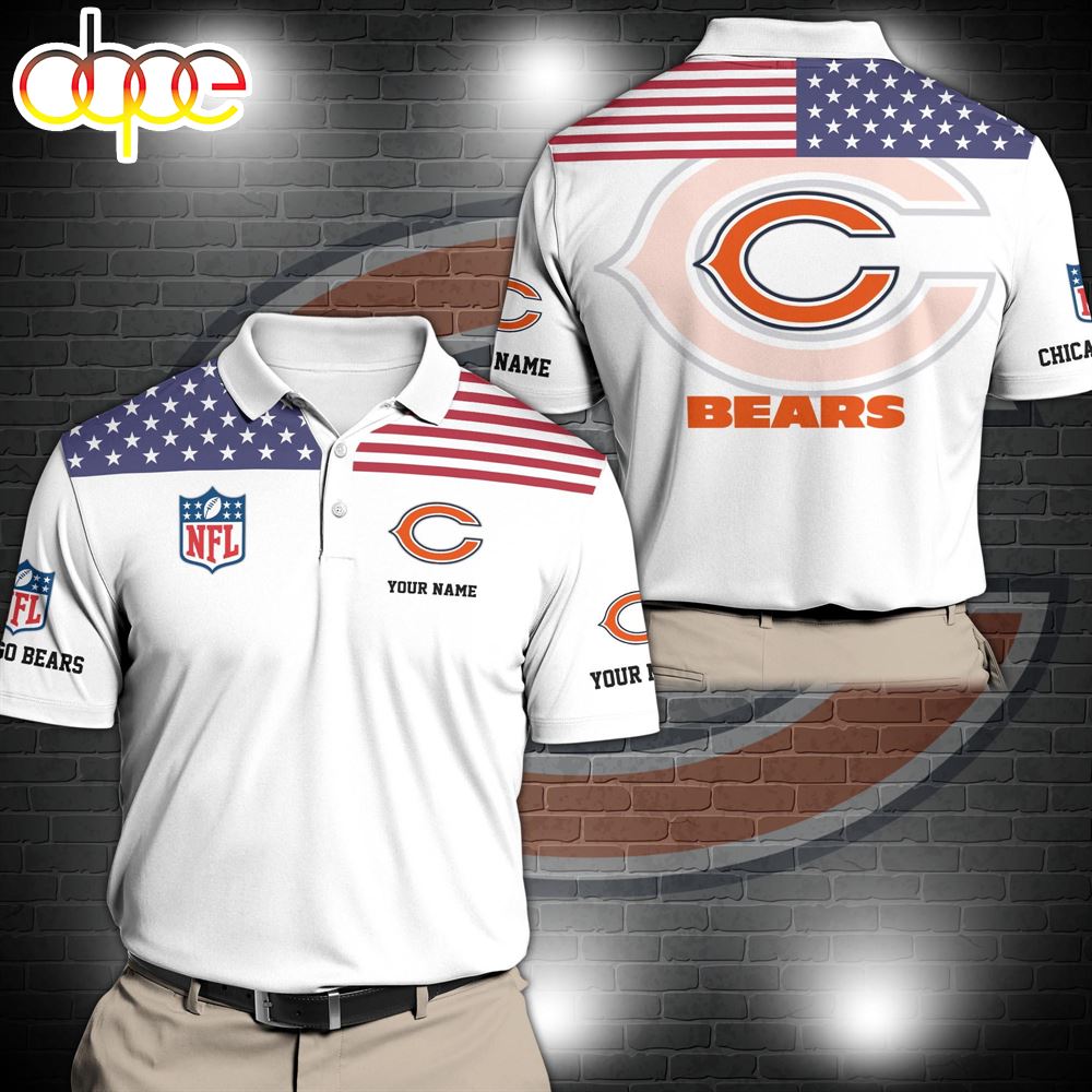 NFL Chicago Bears Sport Polo Shirt Custom Your Name