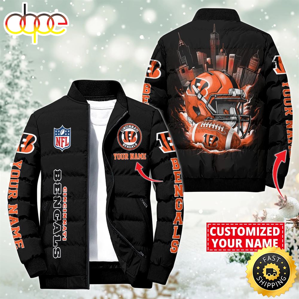 NFL Cincinnati Bengals City Puffer Jacket Custom Name