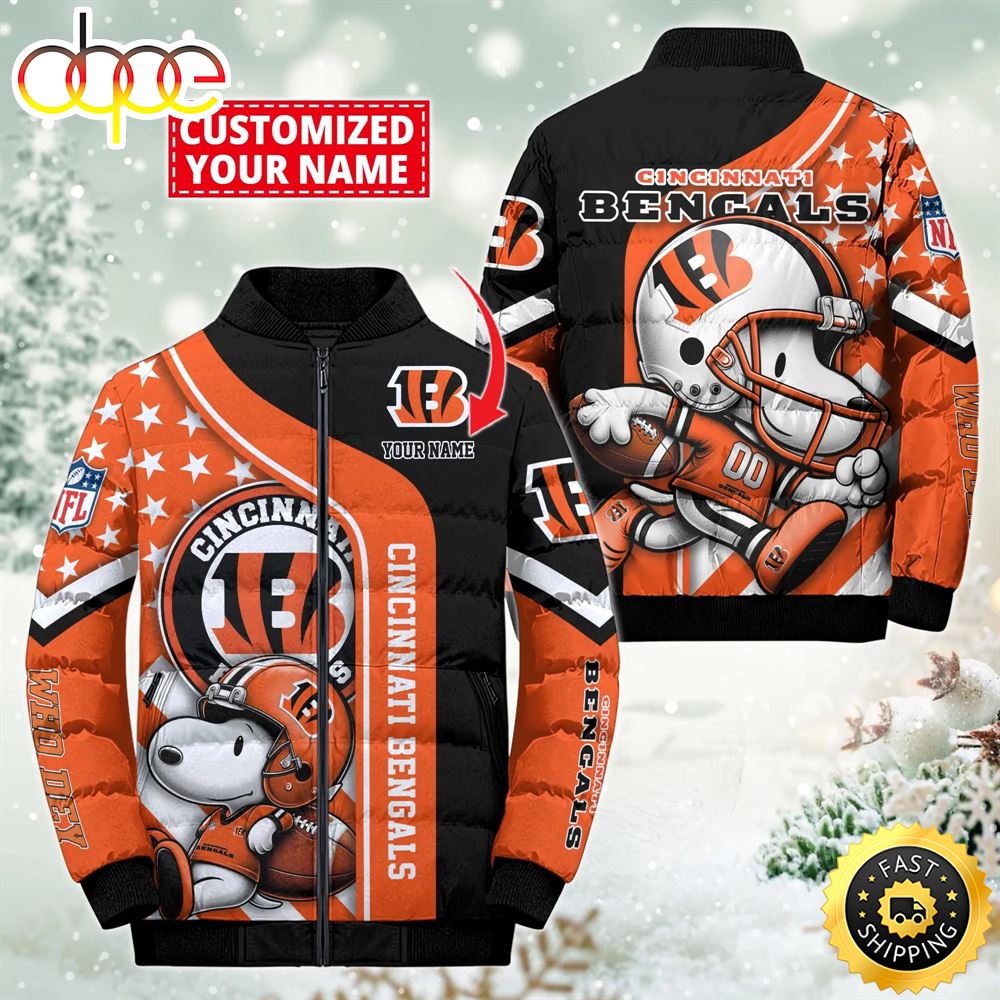 NFL Cincinnati Bengals Snoopy Puffer Jacket Custom