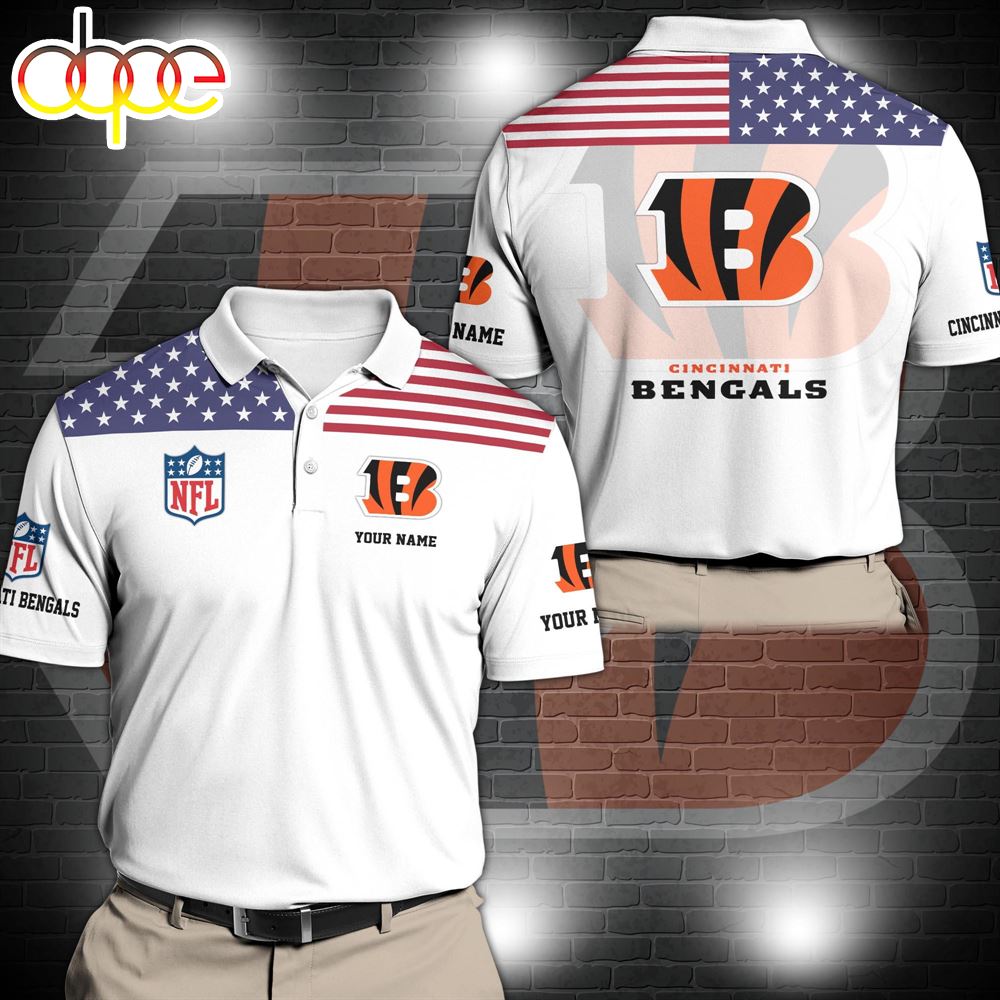 NFL Cincinnati Bengals Sport Polo Shirt Custom Your Name