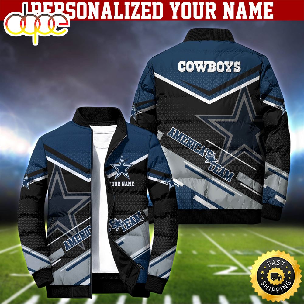 NFL Dallas Cowboys Puffer Jacket Personalized Your Name
