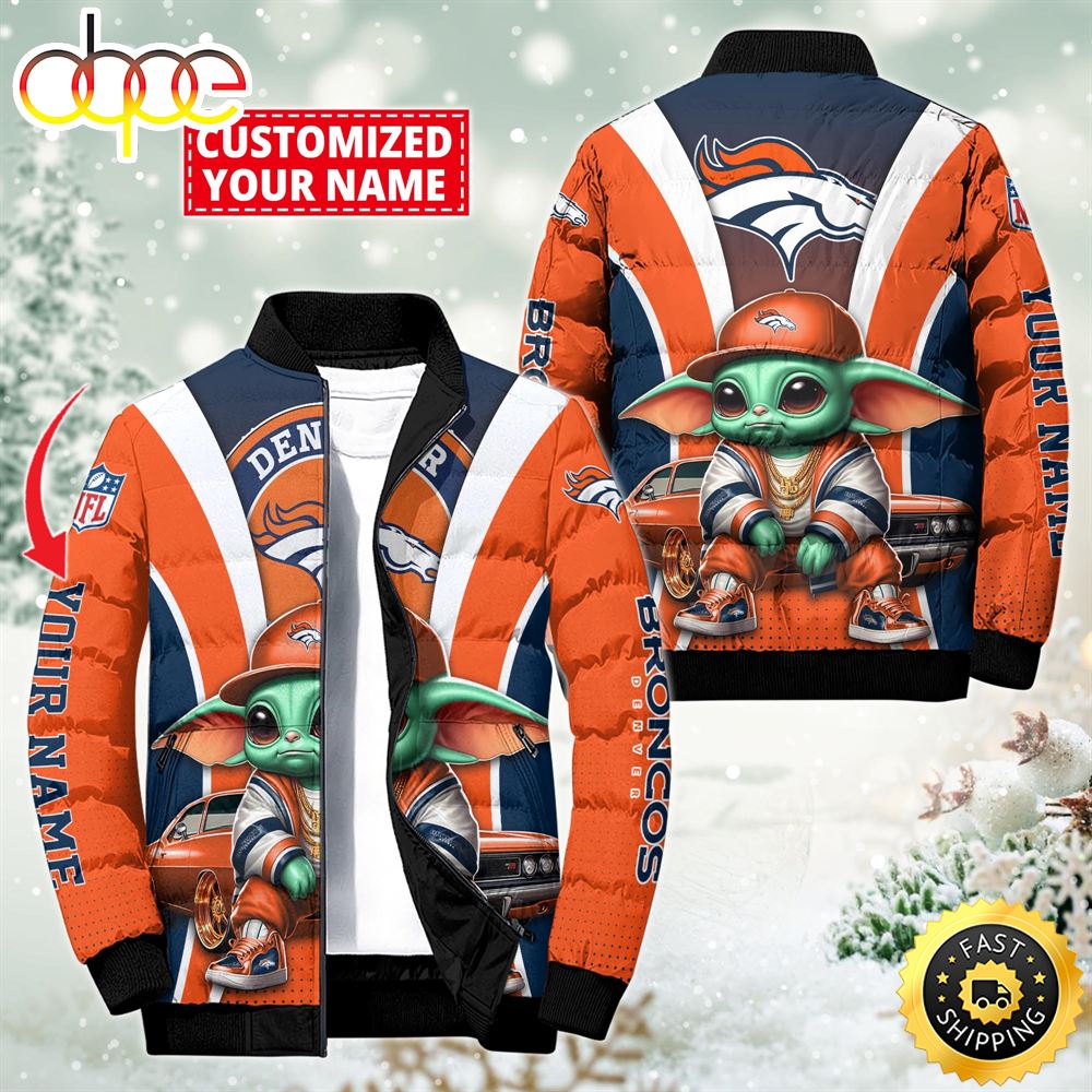 NFL Denver Broncos Baby Yoda Puffer Jacket For Fans