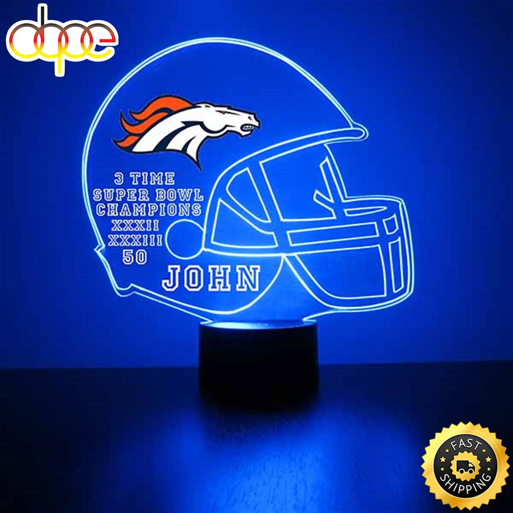 NFL Denver Broncos Football Led Sports Fan Lamp 8073