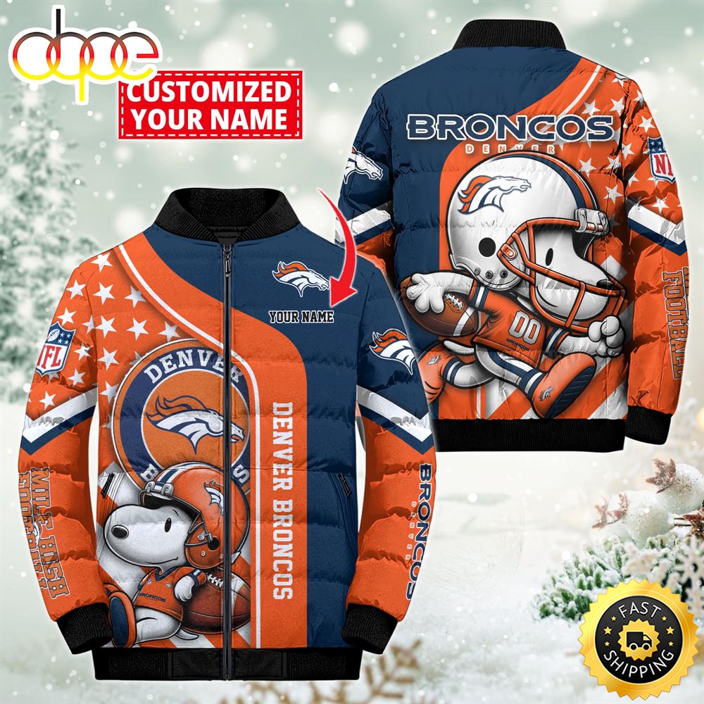 NFL Denver Broncos Snoopy Puffer Jacket Custom