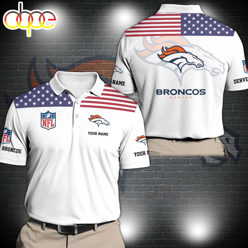 NFL Denver Broncos Sport Polo Shirt Custom Your Name