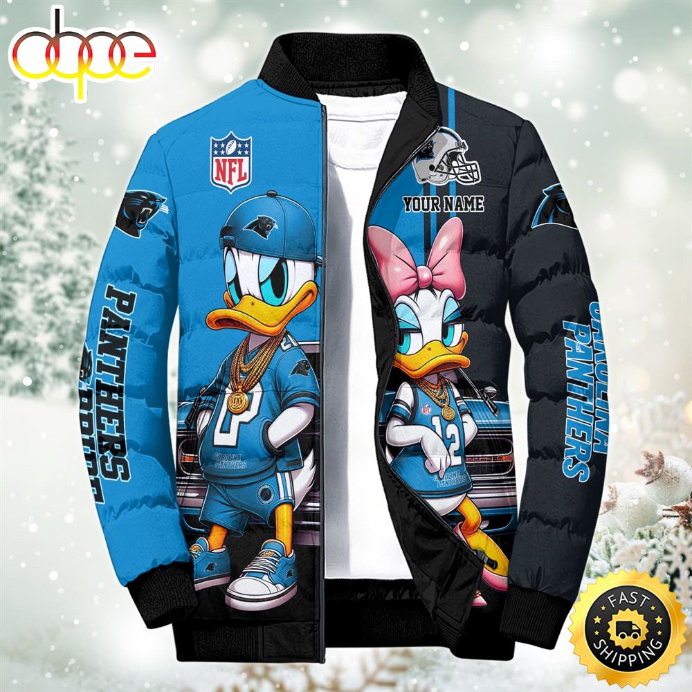 NFL Disney Carolina Panthers Sport Puffer Jacket For Fans Custom Puffer Jacket