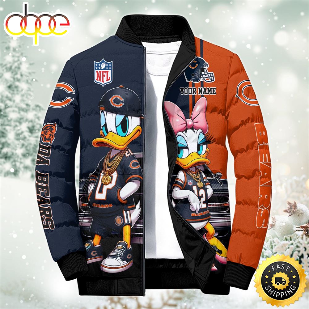 NFL Disney Chicago Bears Sport Puffer Jacket For Fans Custom Puffer Jacket