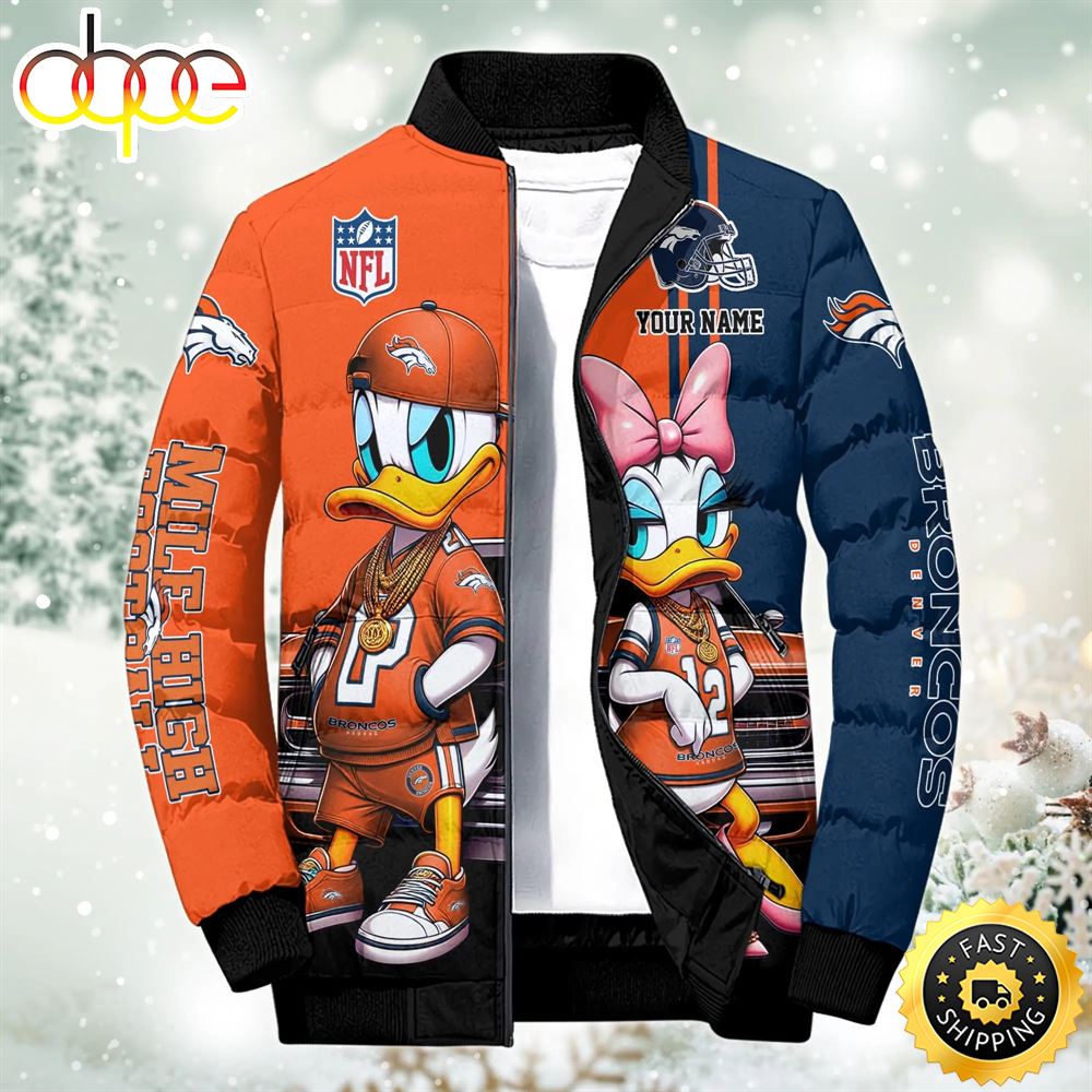 NFL Disney Denver Broncos Sport Puffer Jacket For Fans Custom Puffer Jacket