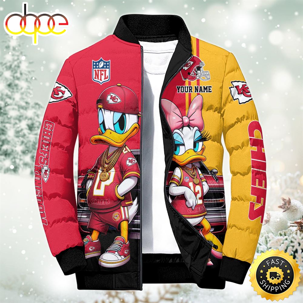 NFL Disney Kansas City Chiefs Sport Puffer Jacket For Fans Custom Puffer Jacket