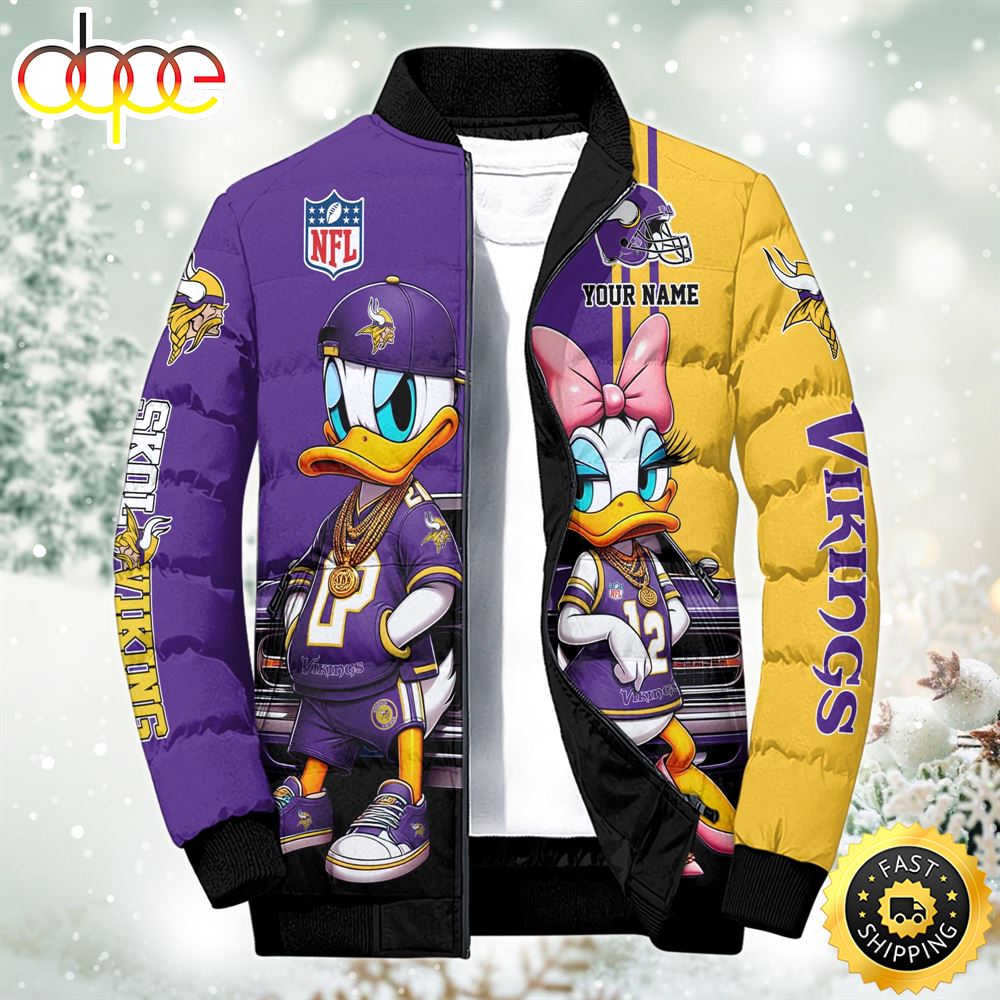 NFL Disney Minnesota Vikings Sport Puffer Jacket For Fans Custom Puffer Jacket