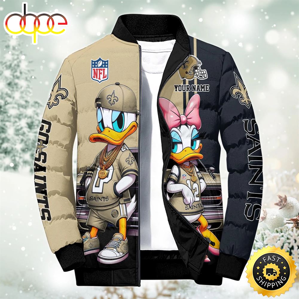 NFL Disney New Orleans Saints Sport Puffer Jacket For Fans Custom Puffer Jacket
