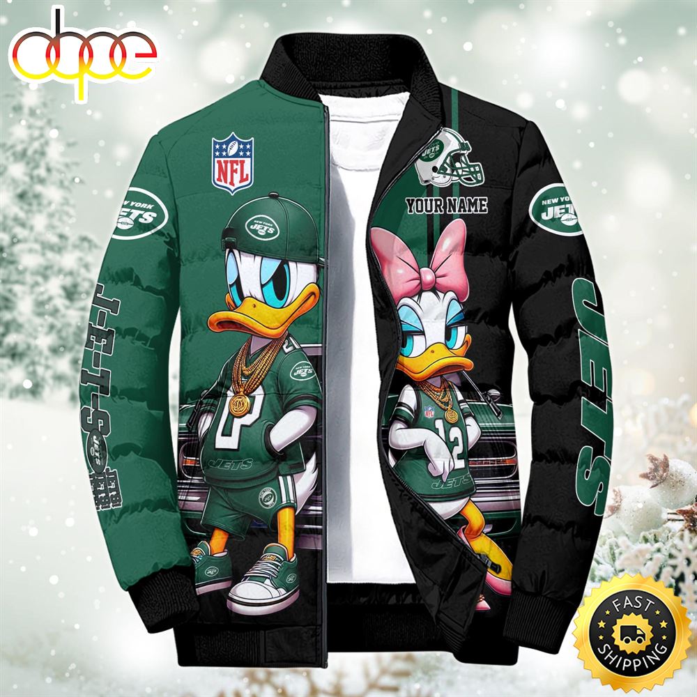 NFL Disney New York Jets Sport Puffer Jacket For Fans Custom Puffer Jacket