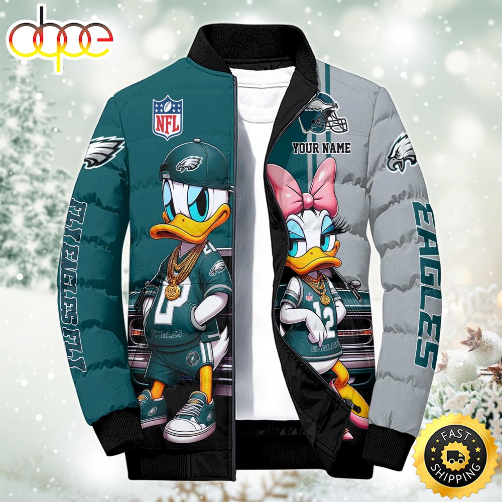 NFL Disney Philadelphia Eagles Sport Puffer Jacket For Fans Custom Puffer Jacket