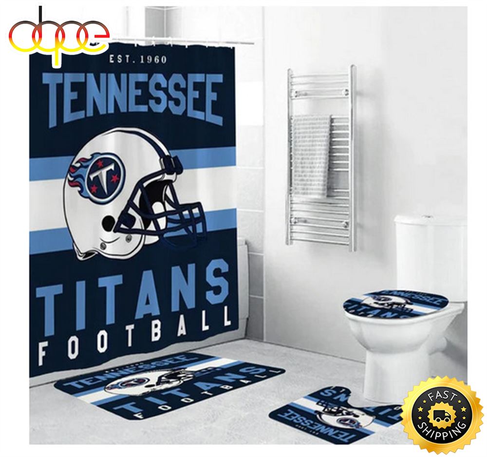 NFL Football Team Helmet Tennessee Titans Bathroom Sets