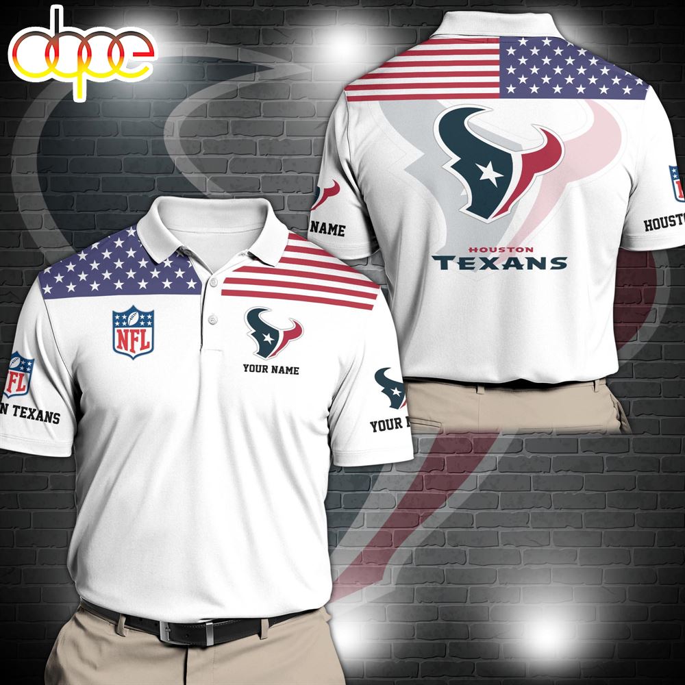 NFL Houston Texans Sport Polo Shirt Custom Your Name