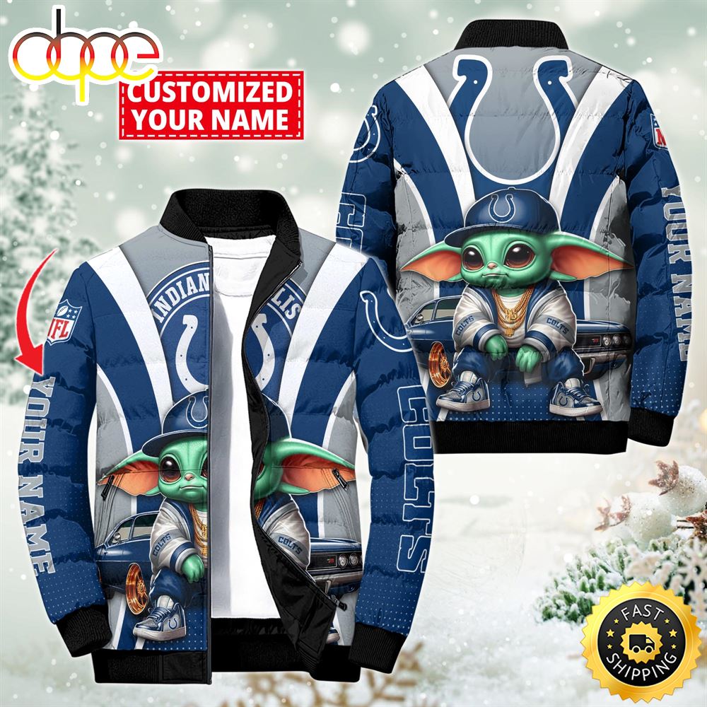 NFL Indianapolis Colts Baby Yoda Puffer Jacket For Fans