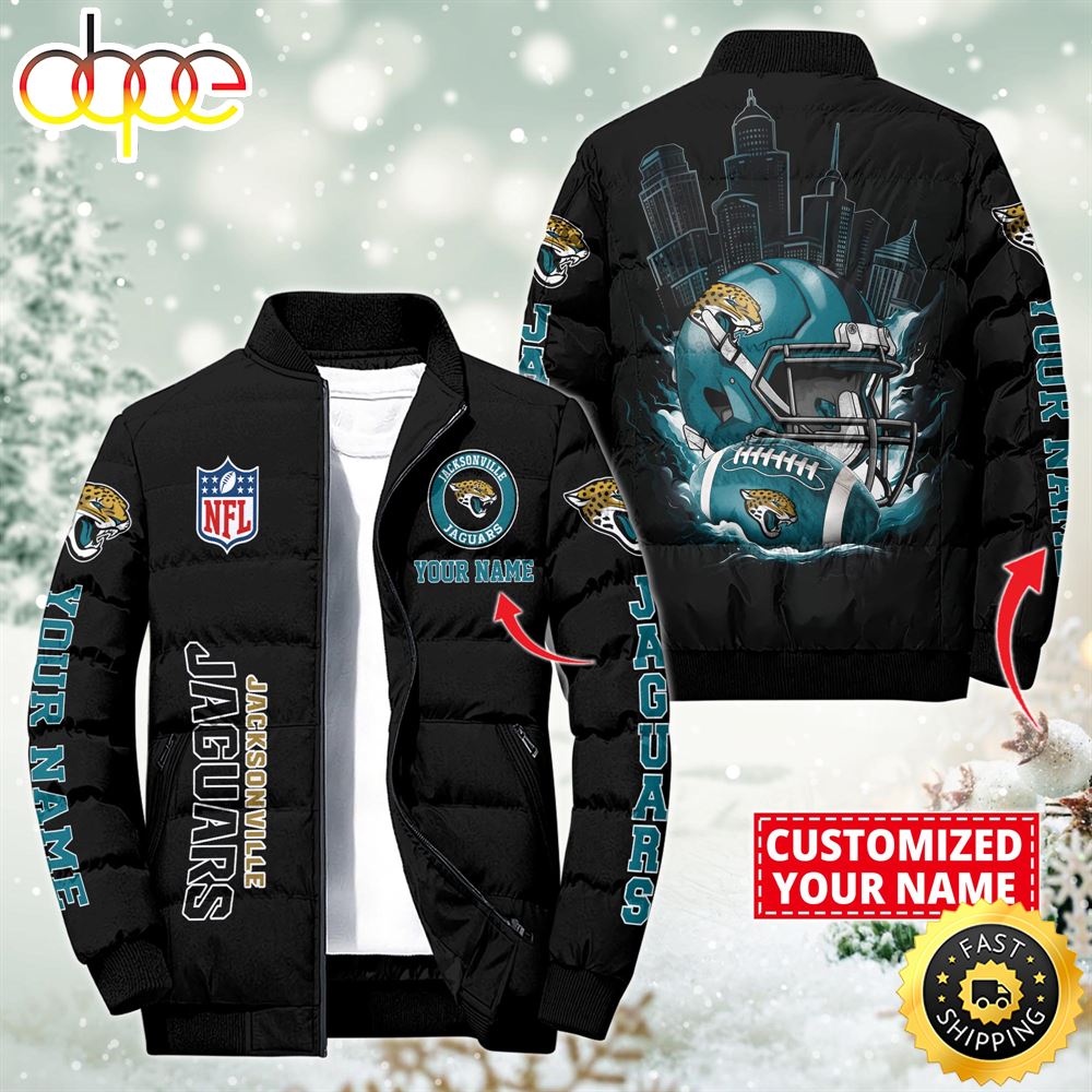 NFL Jacksonville Jaguars City Puffer Jacket Custom Name