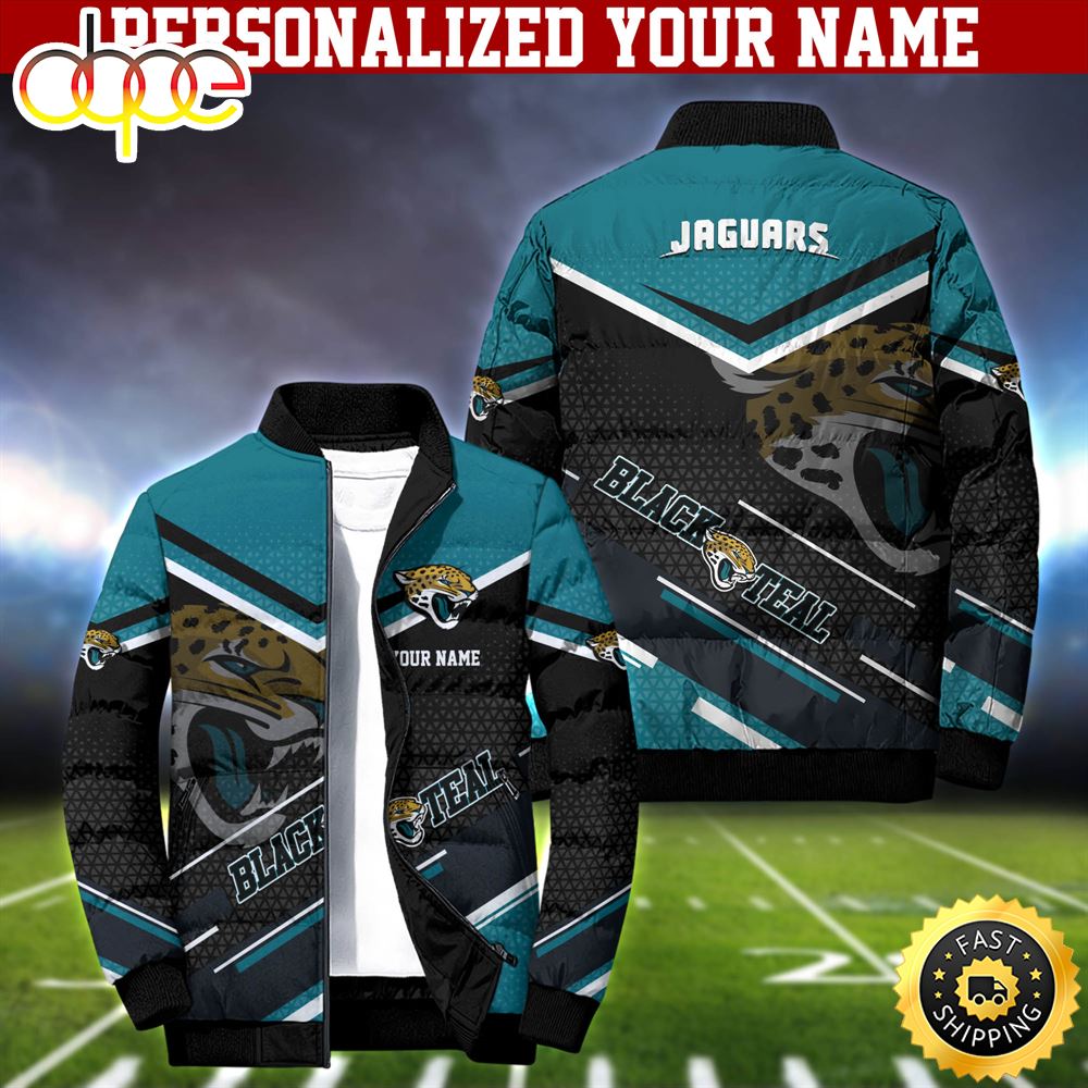 NFL Jacksonville Jaguars Puffer Jacket Personalized Your Name
