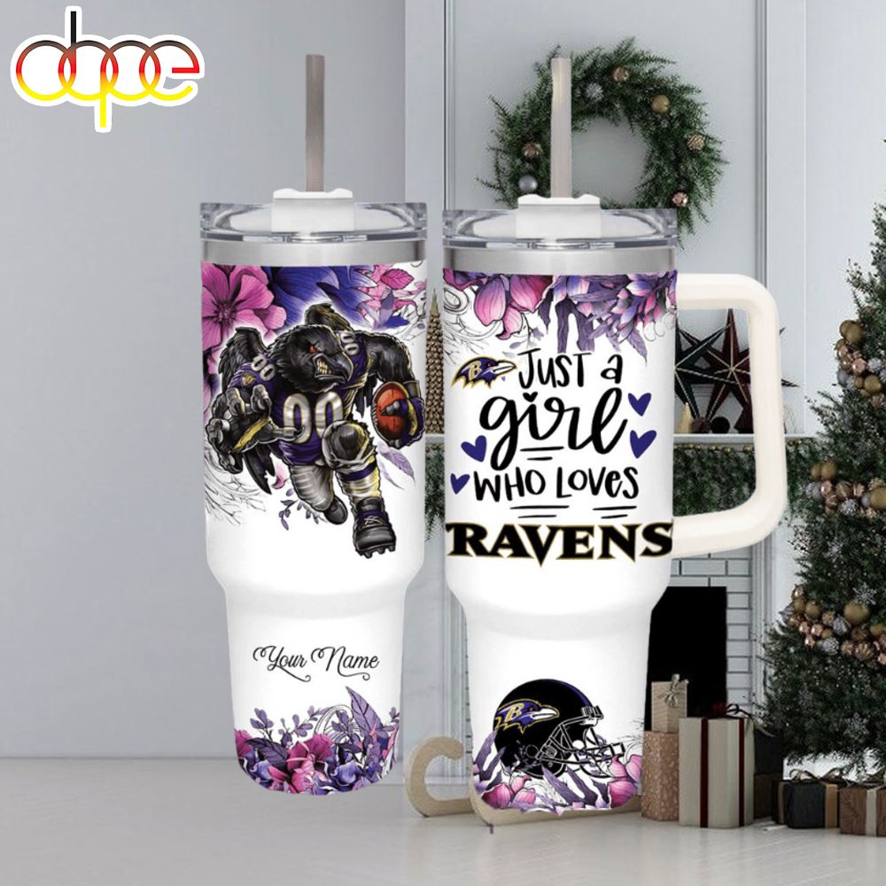 NFL Just A Girl Who Loves Ravens Customized 40 Oz Tumbler 1