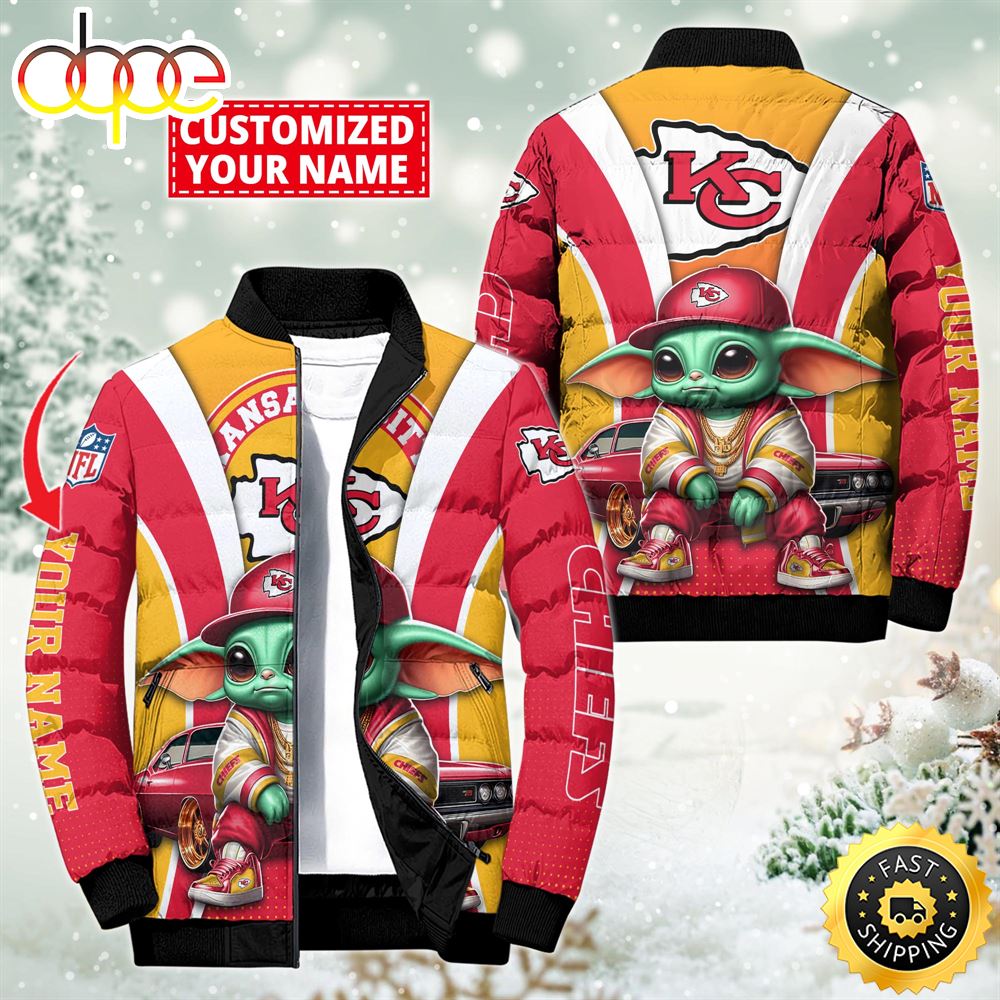 NFL Kansas City Chiefs Baby Yoda Puffer Jacket For Fans