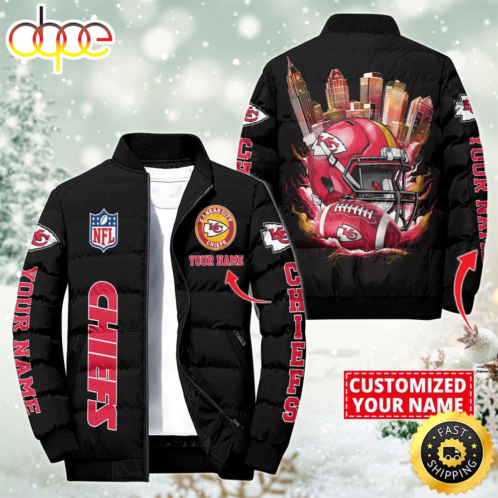 NFL Kansas City Chiefs City Puffer Jacket Custom Name