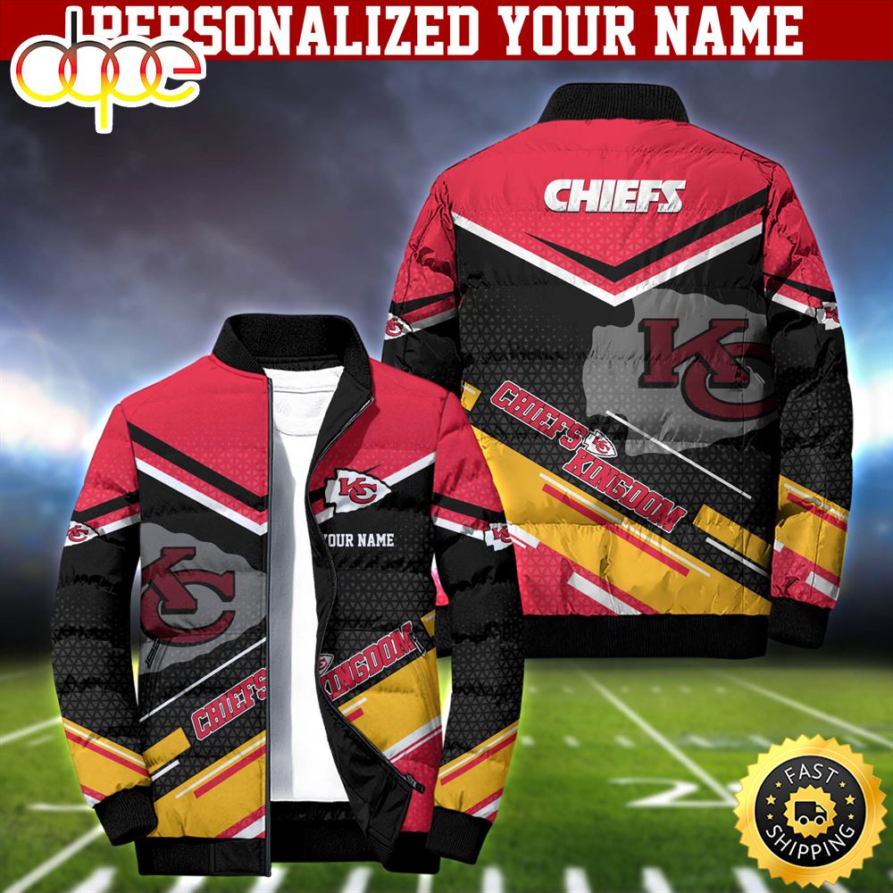 NFL Kansas City Chiefs Puffer Jacket Personalized Your Name