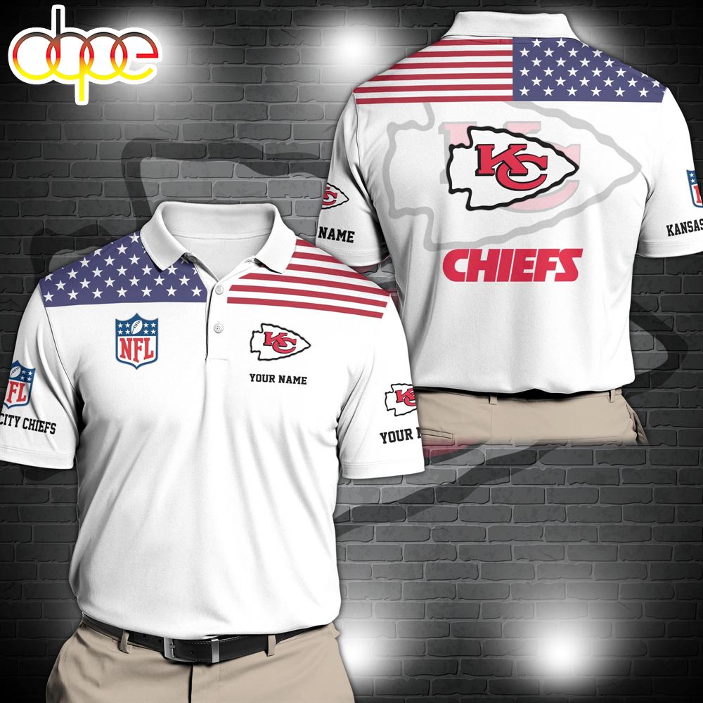 NFL Kansas City Chiefs Sport Polo Shirt Custom Your Name