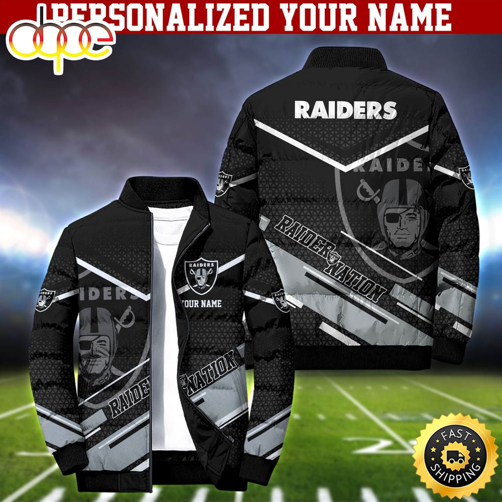 NFL Las Vegas Raiders Puffer Jacket Personalized Your Name