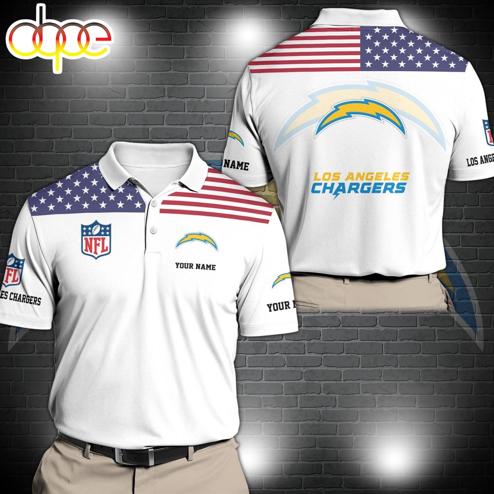 NFL Los Angeles Chargers Sport Polo Shirt Custom Your Name