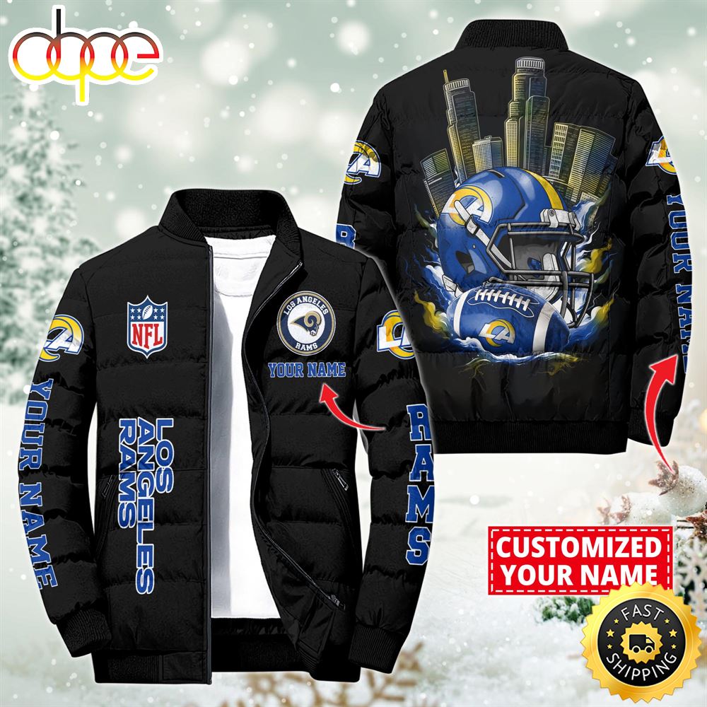 NFL Los Angeles Rams City Puffer Jacket Custom Name