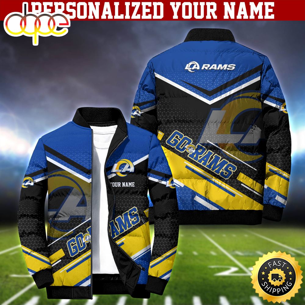 NFL Los Angeles Rams Puffer Jacket Personalized Your Name