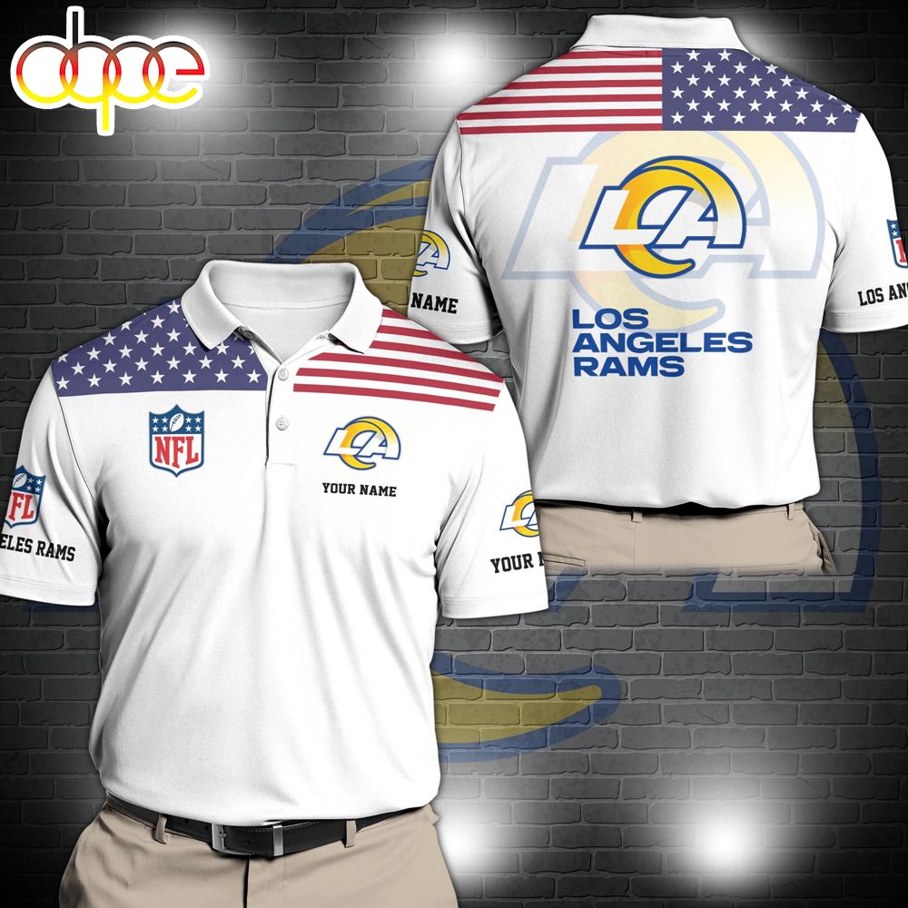 NFL Los Angeles Rams Sport Polo Shirt Custom Your Name