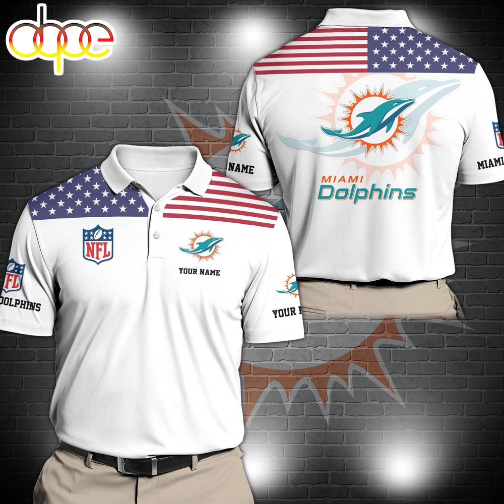 NFL Miami Dolphins Sport Polo Shirt Custom Your Name