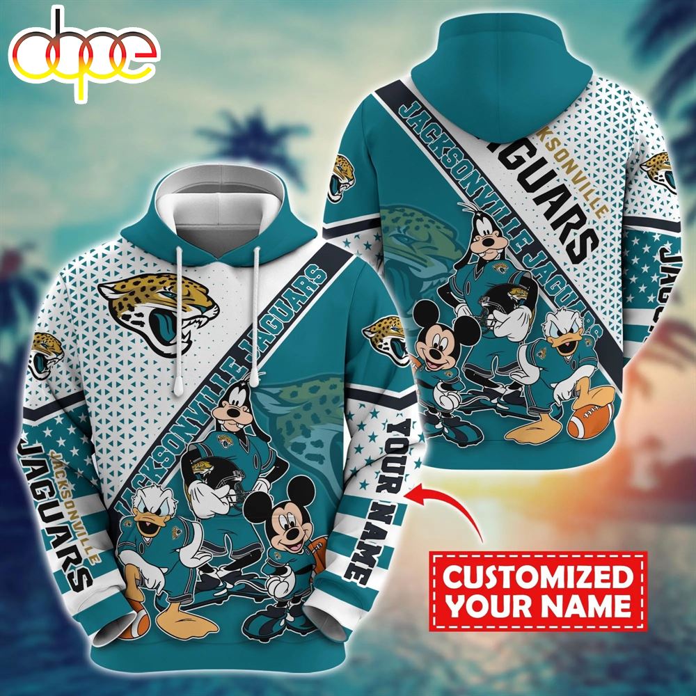NFL Mickey Mouse Jacksonville Jaguars Character Cartoon Movie Custom Name Hoodie New Arrivals
