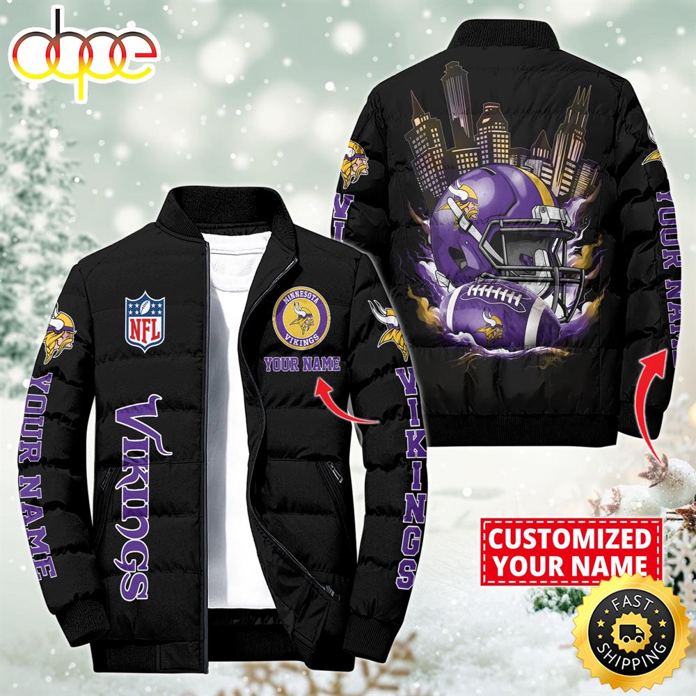 NFL Minnesota Vikings City Puffer Jacket Custom Name