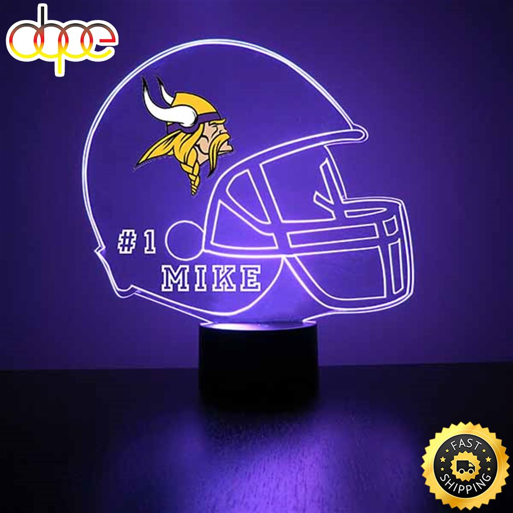 NFL Minnesota Vikings Football Led Sports Fan Lamp Custom Night Light
