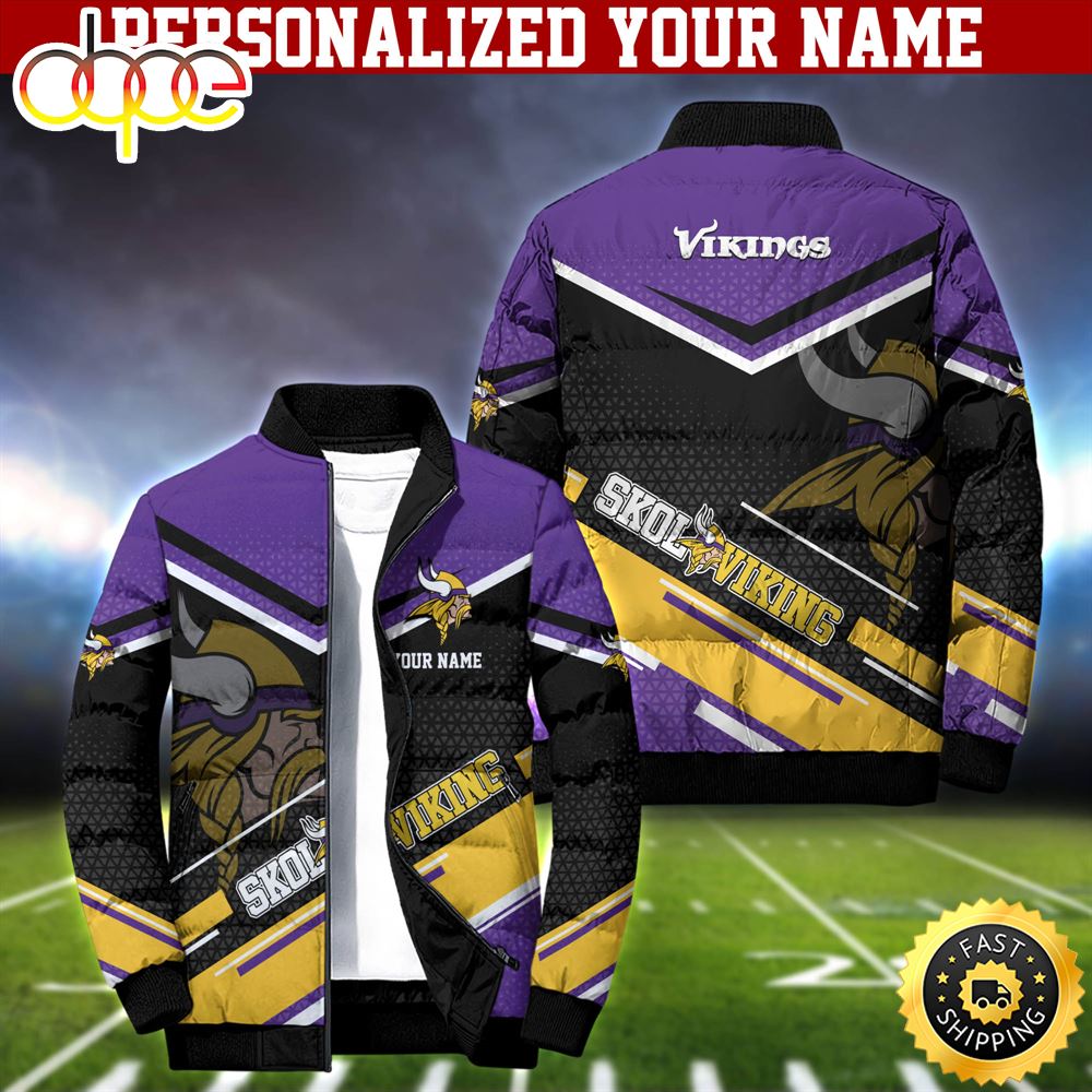 NFL Minnesota Vikings Puffer Jacket Personalized Your Name