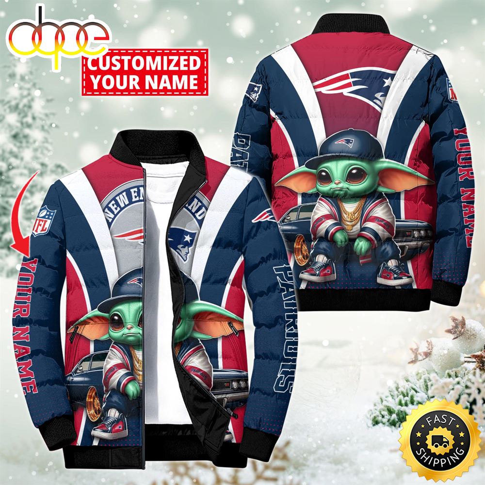 NFL New England Patriots Baby Yoda Puffer Jacket For Fans