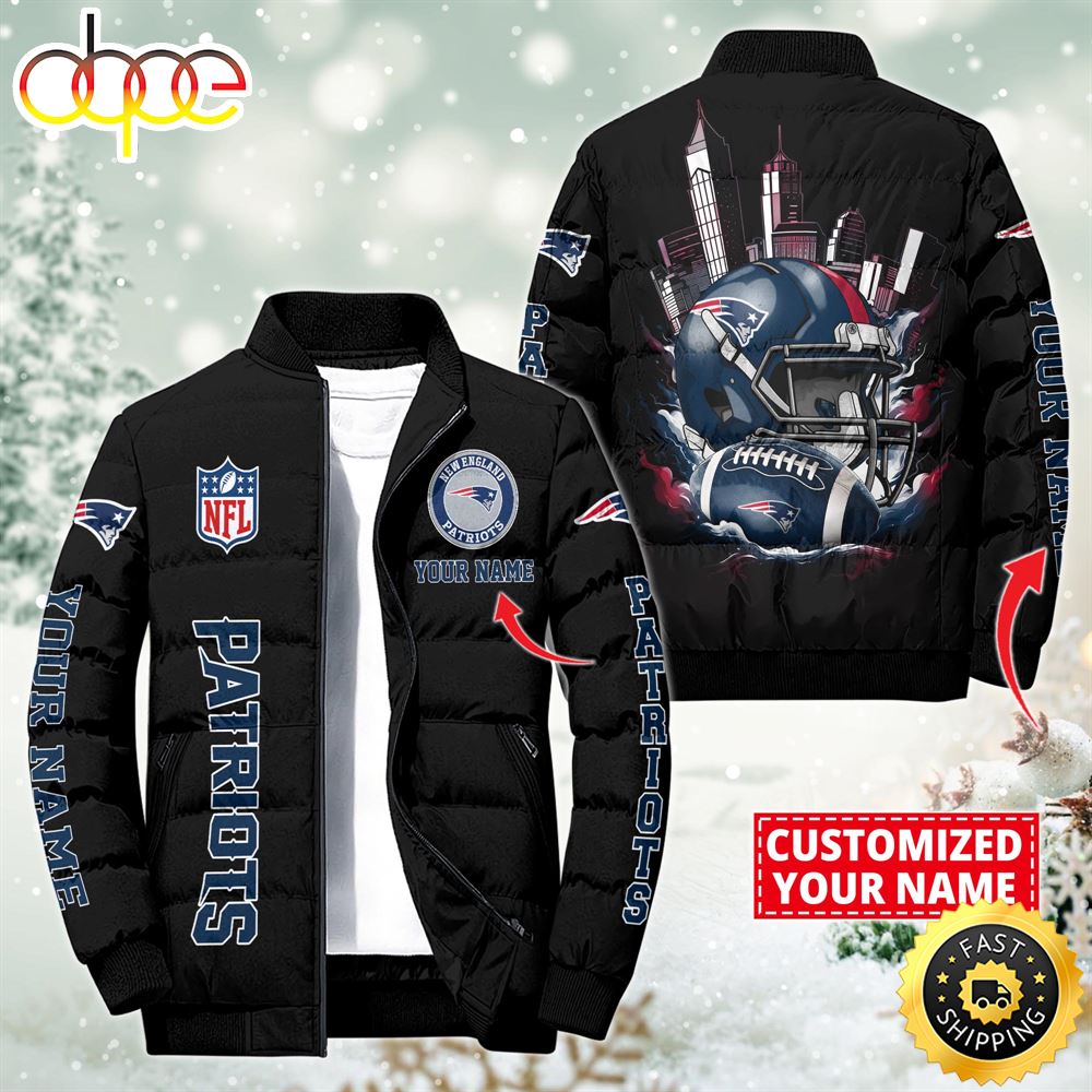 NFL New England Patriots City Puffer Jacket Custom Name